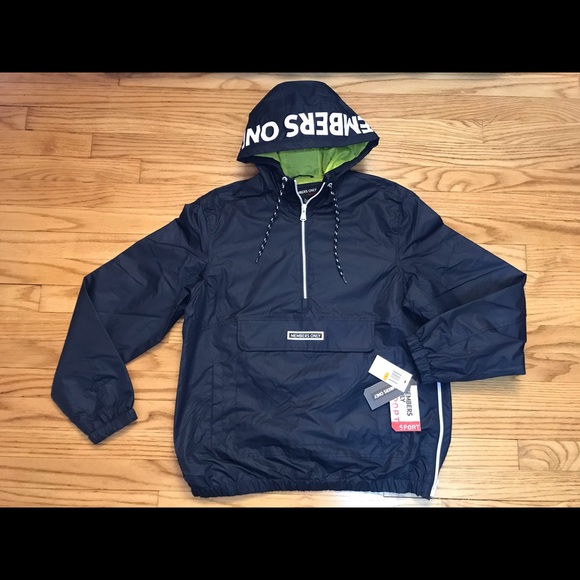 Members Only Mens Pullover 3/4 Zip-Up Windbreaker - Picture 2 of 4